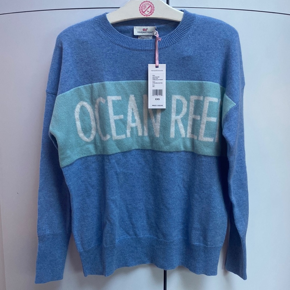 Vineyard vines Ocean reef cashmere sweater women’s new With tag XS.